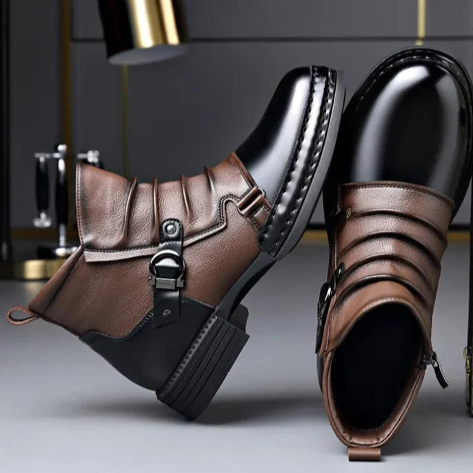 2026 Men's Luxury Denim Leather Boots