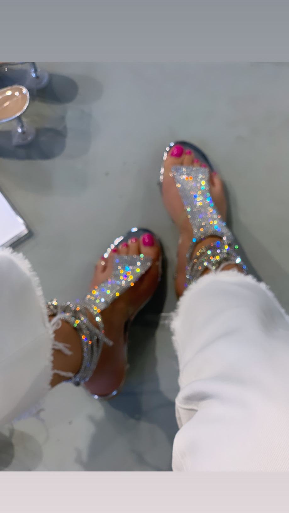 Sparkling Strappy Flat Sandals