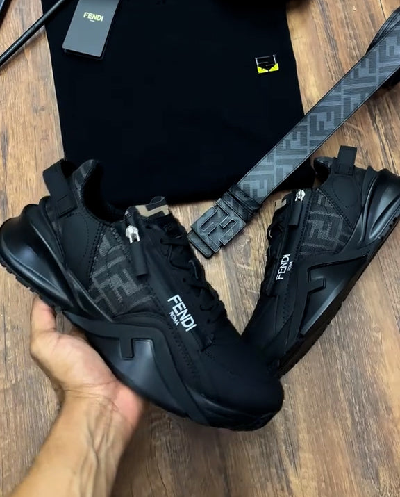 High-quality luxury black sneakers