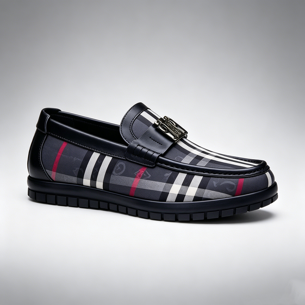Retro striped luxury loafers