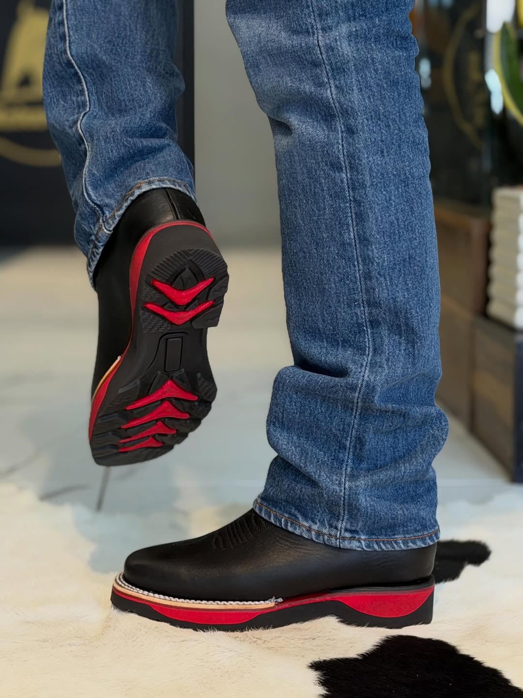 Two-Tone Red Sole Western Chelsea Cowboy Boots