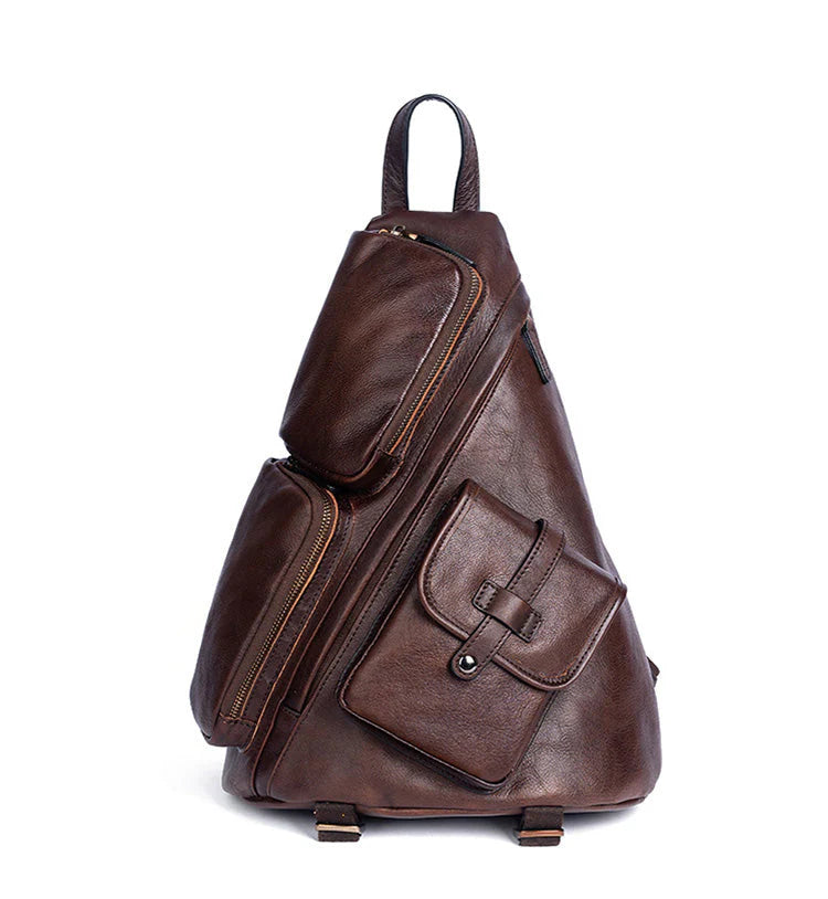 Men's cowhide shoulder bag