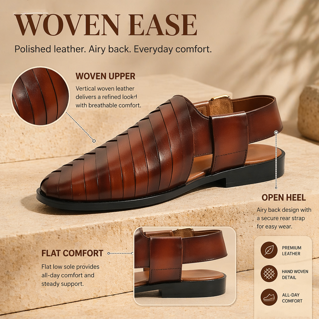 Dark brown handmade leather sandals