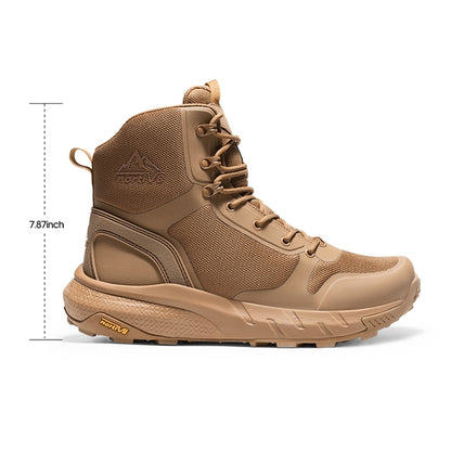 Brown breathable mesh tactical patrol boots