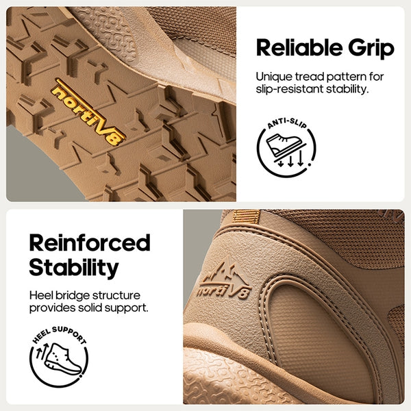 Brown breathable mesh tactical patrol boots