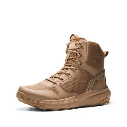Brown breathable mesh tactical patrol boots