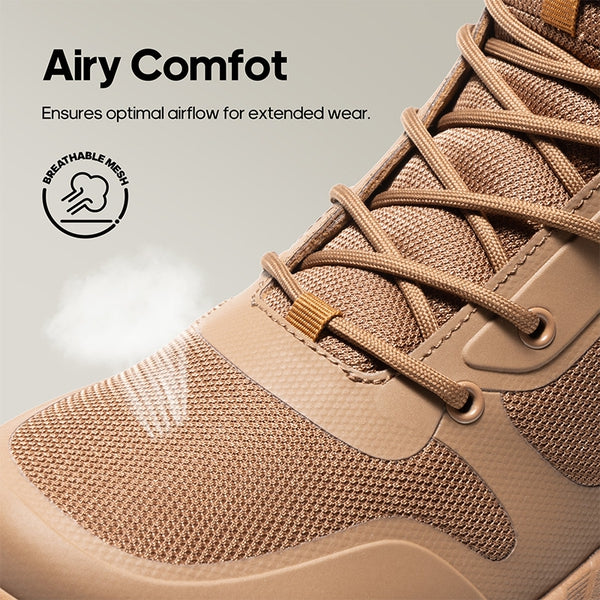Brown breathable mesh tactical patrol boots