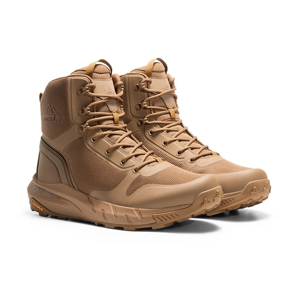 Brown breathable mesh tactical patrol boots