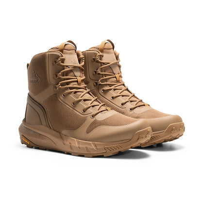 Brown breathable mesh tactical patrol boots