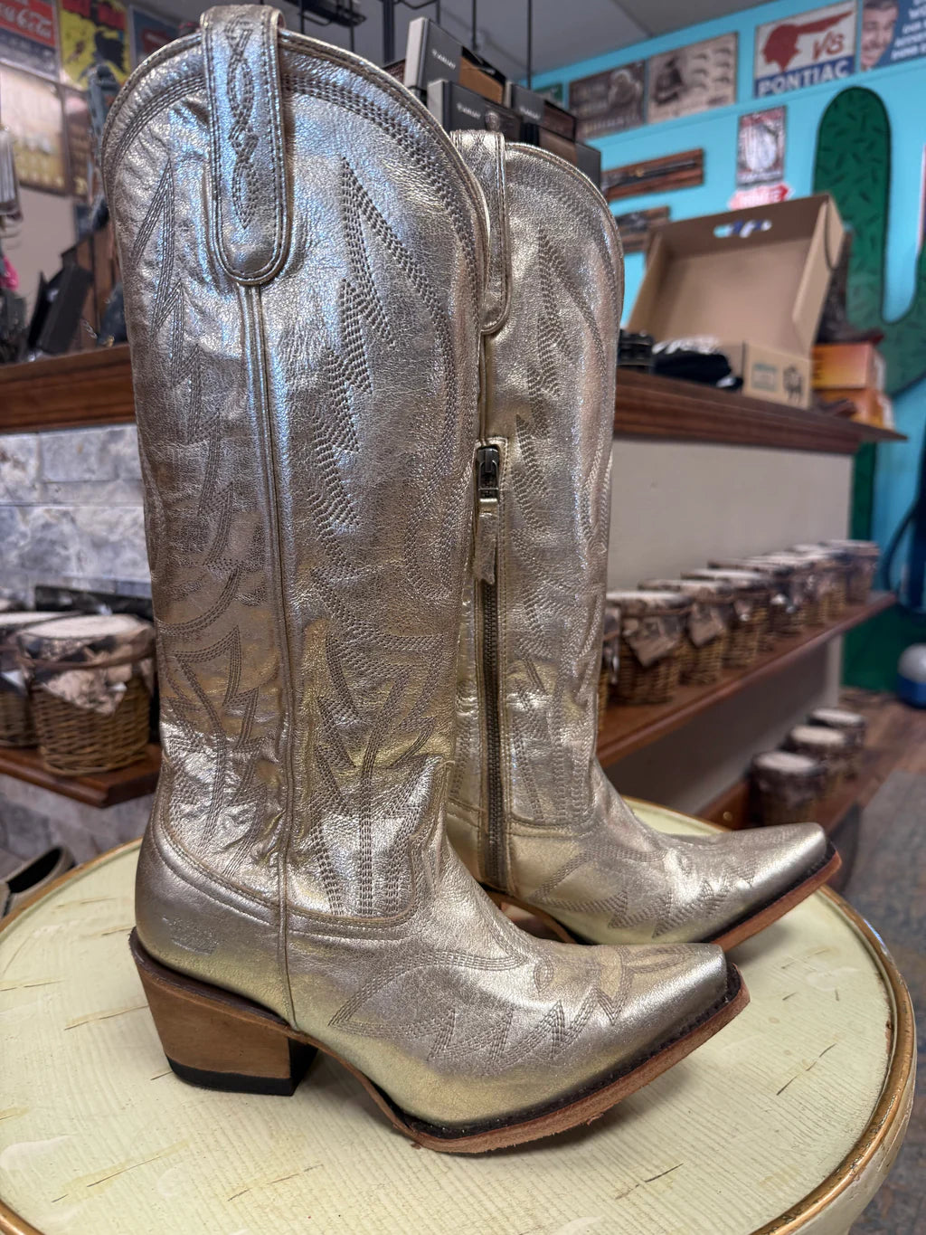Women's Champagne Metallic Boots