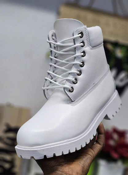 Retro Men's White Casual Boots