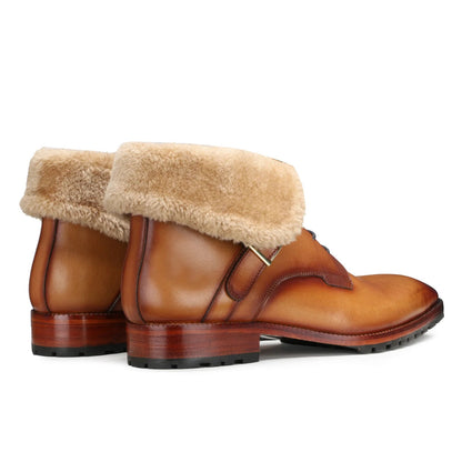 Stalwart Tan Designer Fur Boots