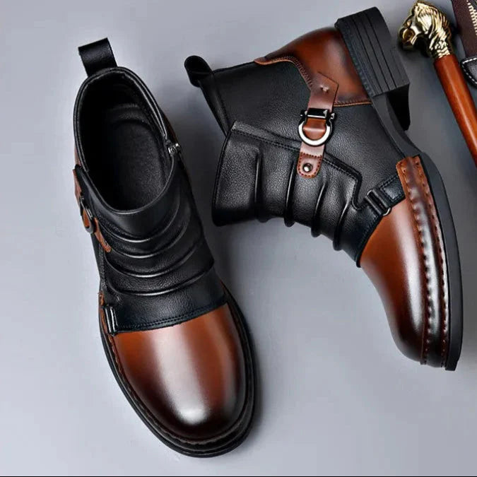 2026 Men's Luxury Denim Leather Boots
