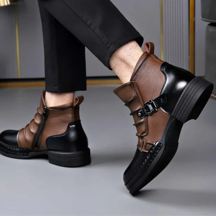 2026 Men's Luxury Denim Leather Boots