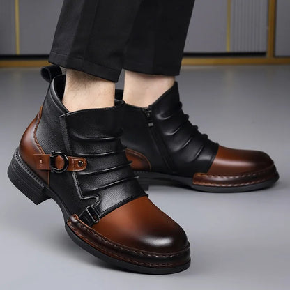 2026 Men's Luxury Denim Leather Boots