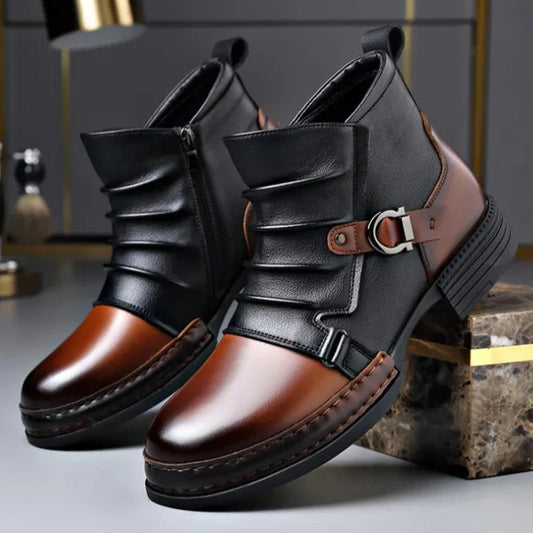 2026 Men's Luxury Denim Leather Boots