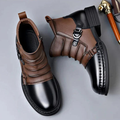 2026 Men's Luxury Denim Leather Boots