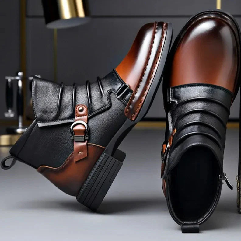 2026 Men's Luxury Denim Leather Boots