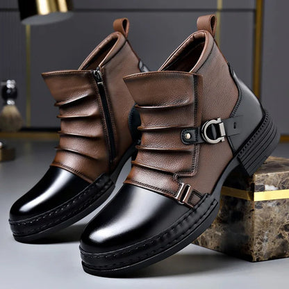 2026 Men's Luxury Denim Leather Boots