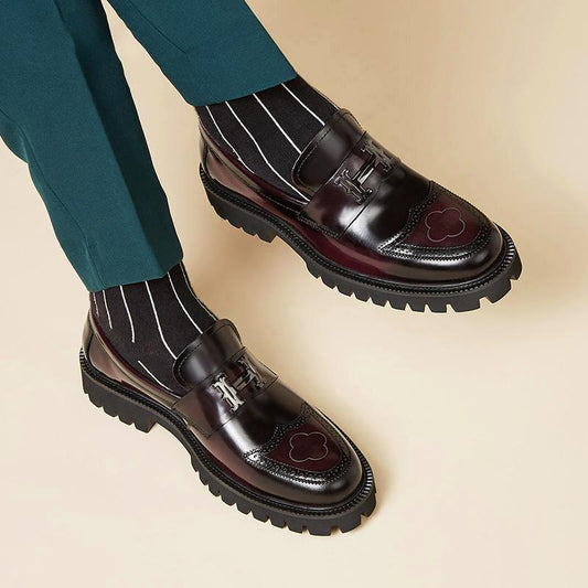 Men's luxury leather slip-on loafers