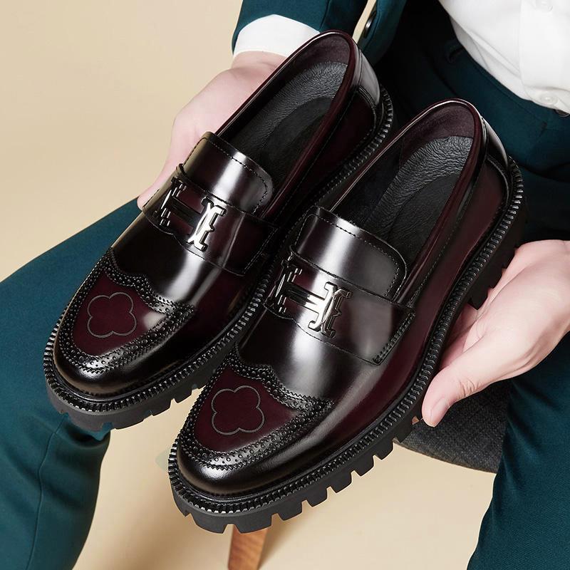 Men's luxury leather slip-on loafers