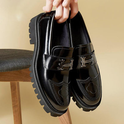 Men's luxury leather slip-on loafers
