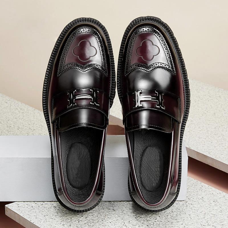 Men's luxury leather slip-on loafers