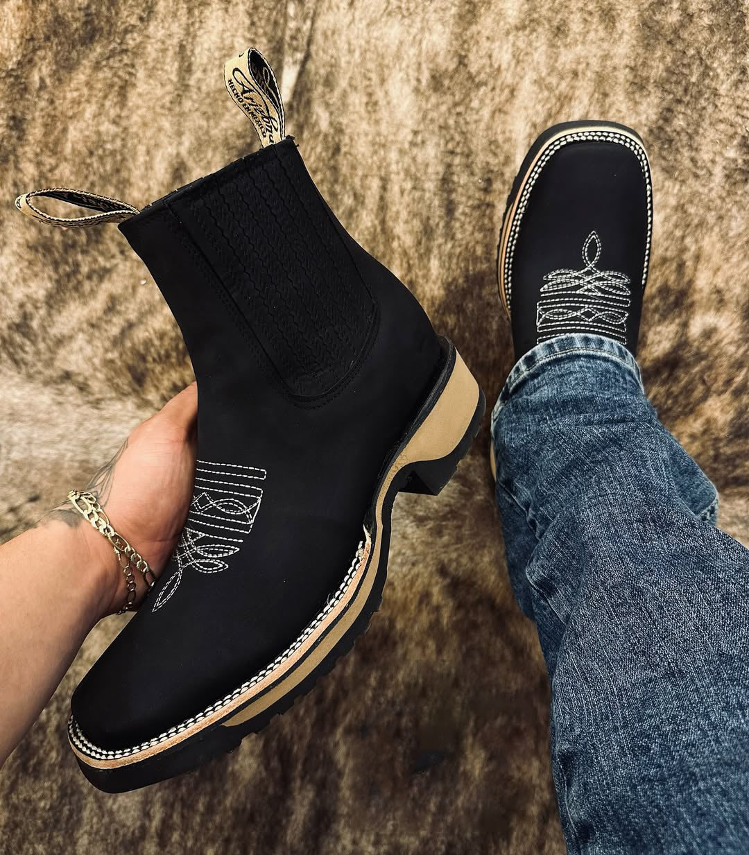 High-density puncture-resistant steel-toe cowboy work boots
