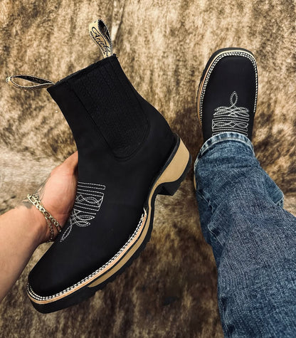 High-density puncture-resistant steel-toe cowboy work boots