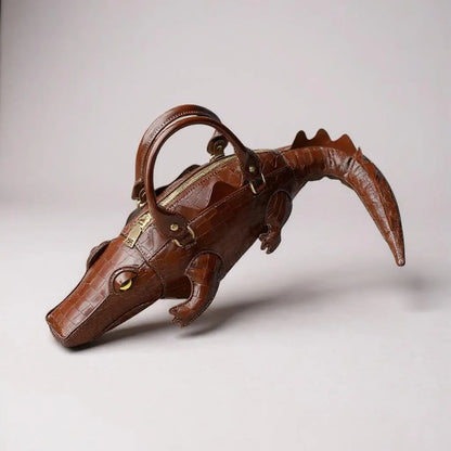 Crocodile leather handbag