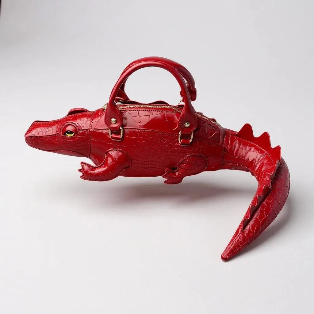 Crocodile leather handbag