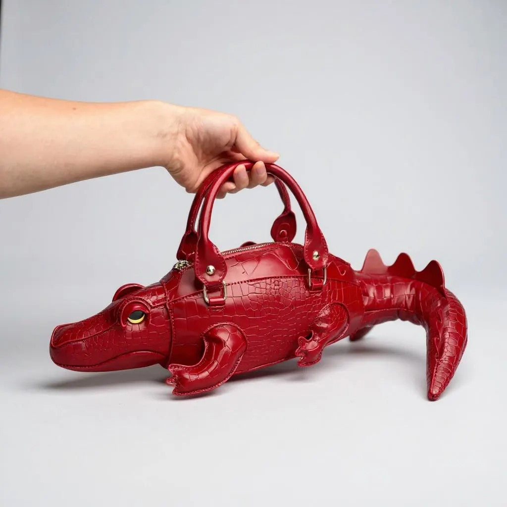 Crocodile leather handbag