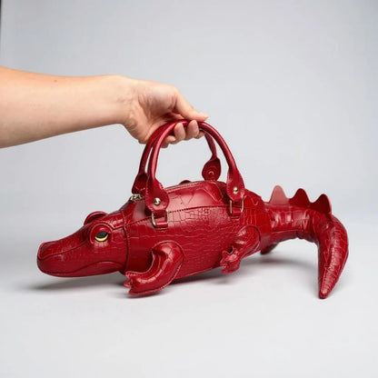 Crocodile leather handbag