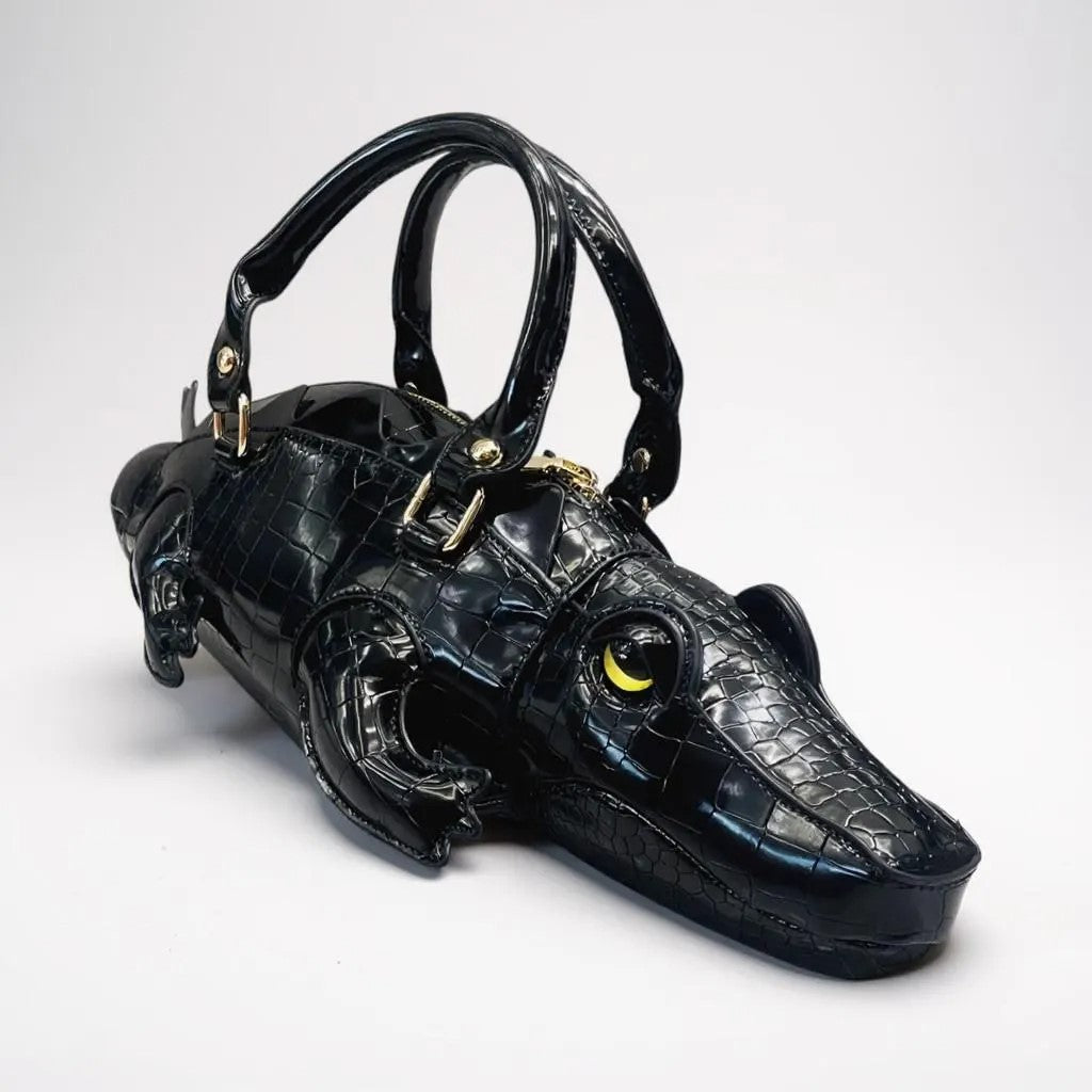 Crocodile leather handbag