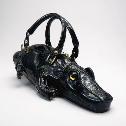 Crocodile leather handbag