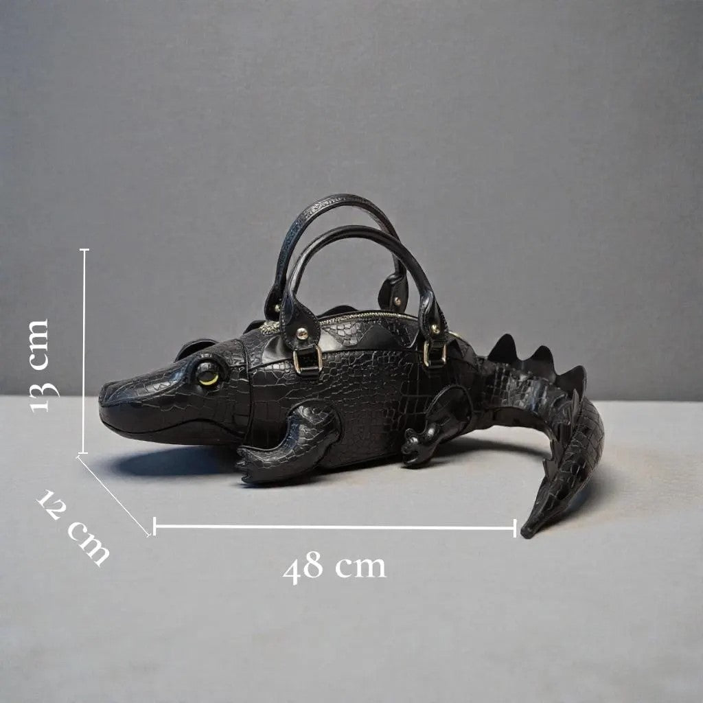 Crocodile leather handbag