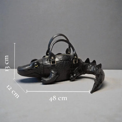 Crocodile leather handbag