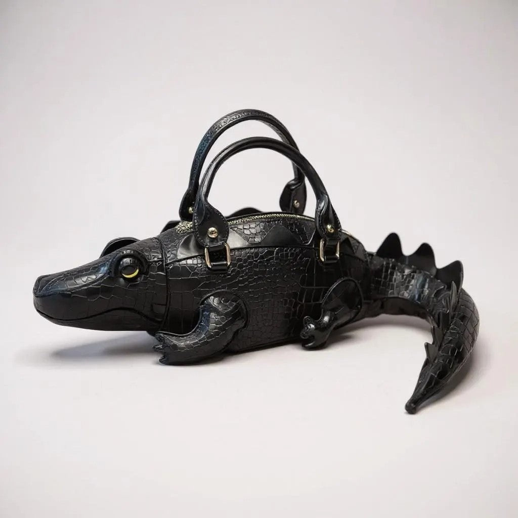 Crocodile leather handbag