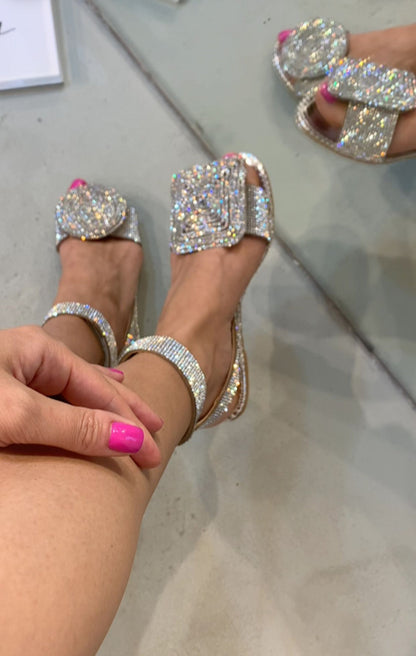 Sparkling flat sandals