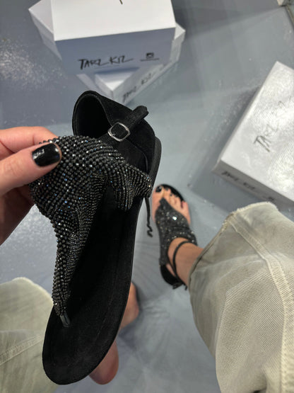 Sparkling dark sandals