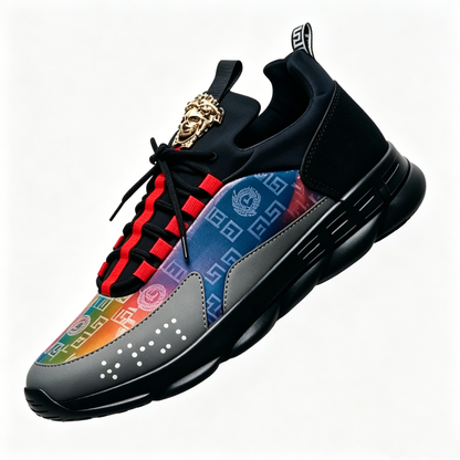 Luxury Black Rainbow Print Casual Shoes