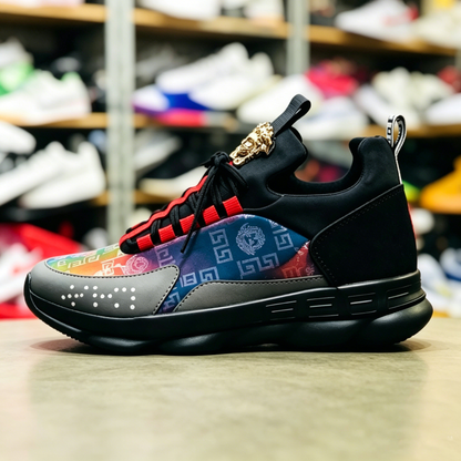 Luxury Black Rainbow Print Casual Shoes