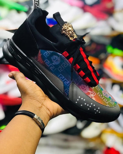 Luxury Black Rainbow Print Casual Shoes