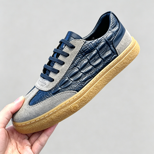 Men’s Croc-Embossed Leather Sneakers