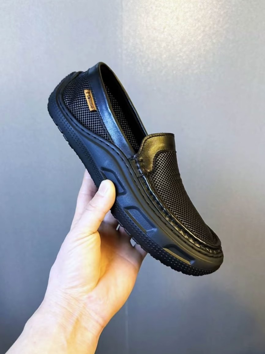 Men's casual leather slip-on loafers