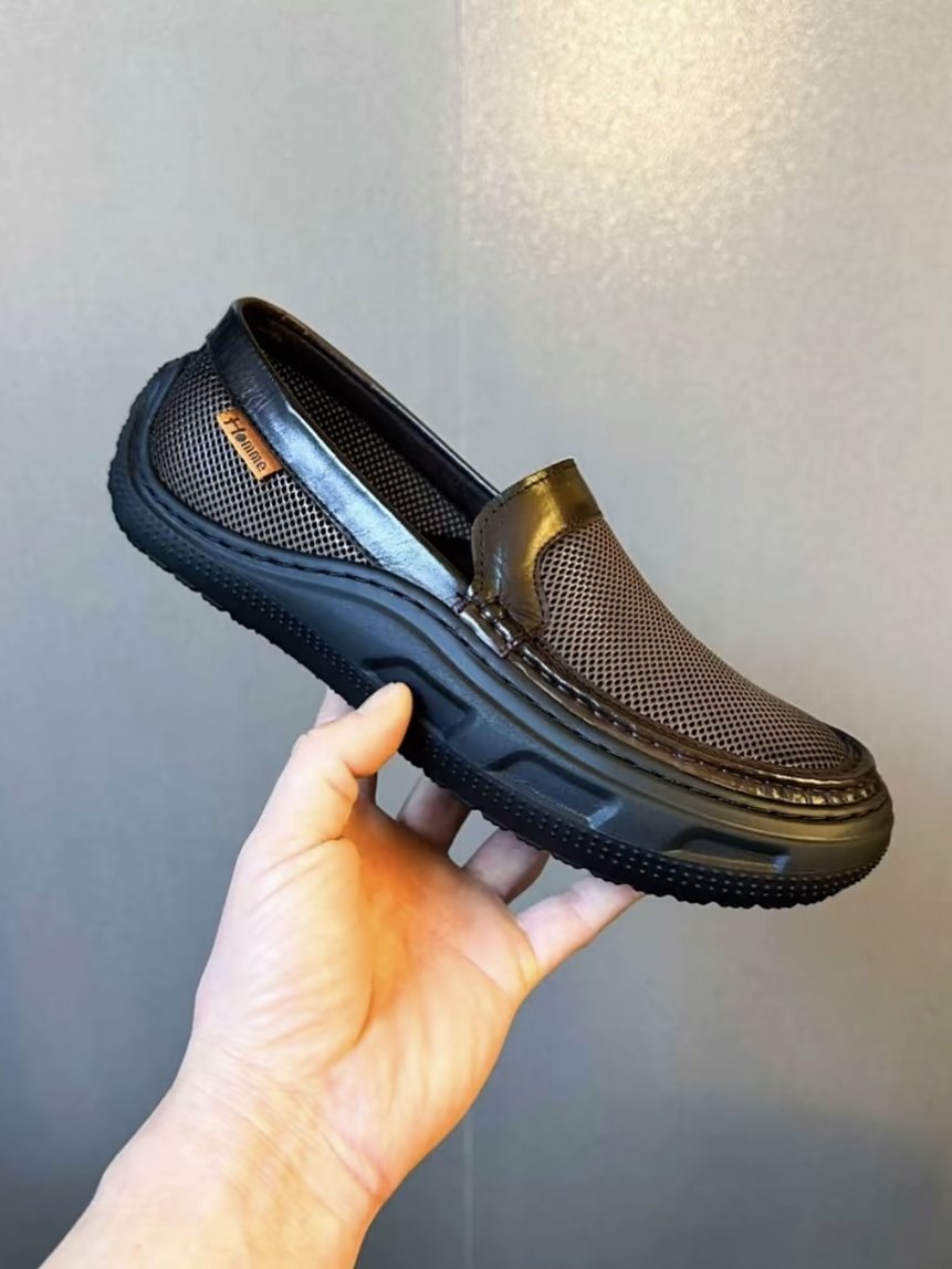 Men's casual leather slip-on loafers