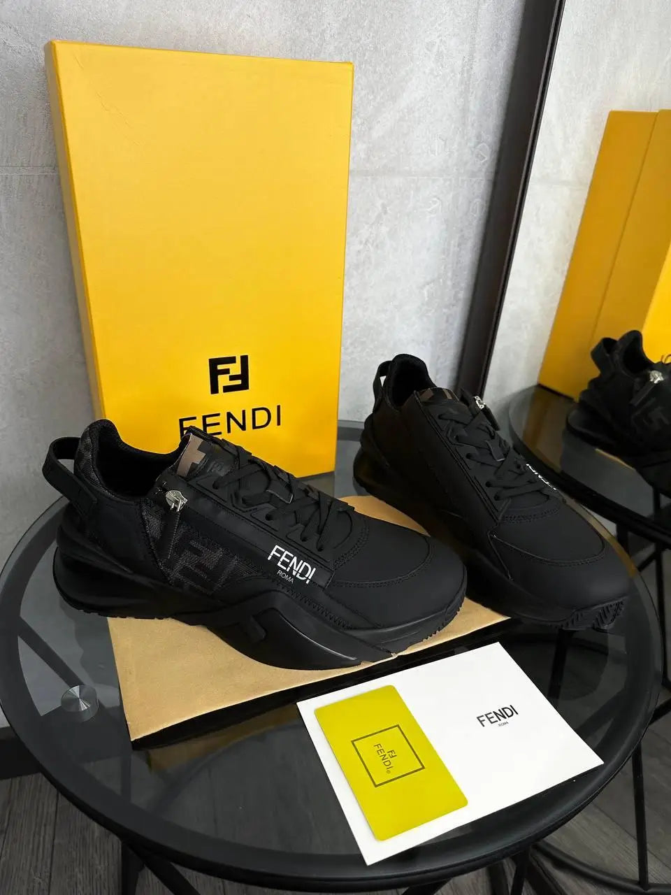 High-quality luxury black sneakers
