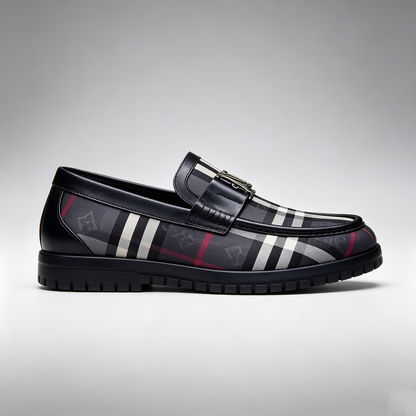 Retro striped luxury loafers