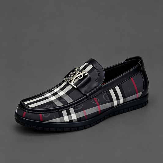 Retro striped luxury loafers