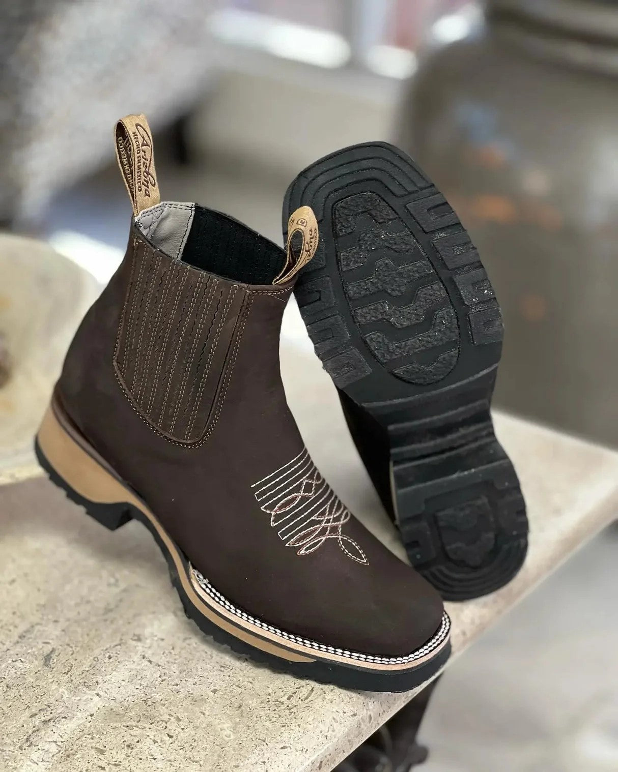 Men's Short Western Square Toe Boots